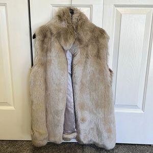 Silver Calvin Klein Faux Fur Vest